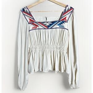 Ariat Chimayo Womens Small Blouse Centinela Traditional Arts Southwest Peplum